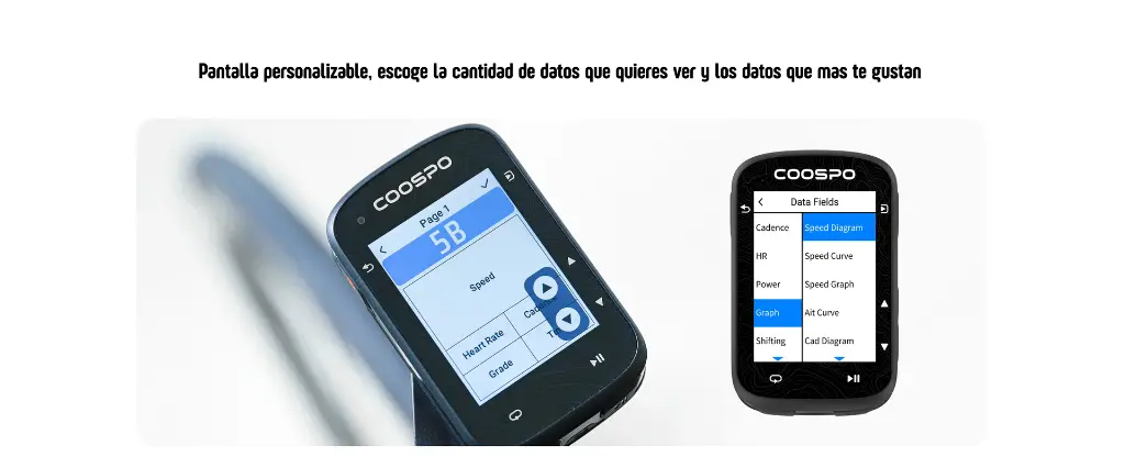 Pantalla personalizable, escoge la cantidad de datos que quieres ver y los datos que mas te gustan.webp