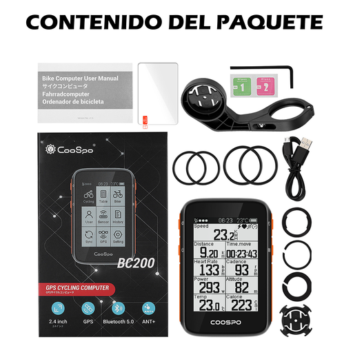 [BC200NE] COOSPO BC200 + EXTENSOR + PROTECTOR PANTALLA